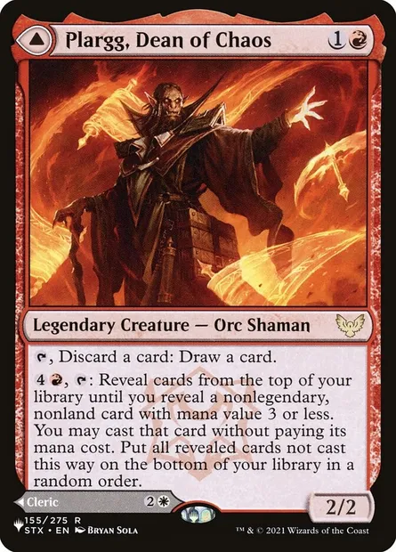 Plargg, doyen du chaos // Augusta, doyenne de l'ordre, carte Magic PLST STX-155 — extension The List