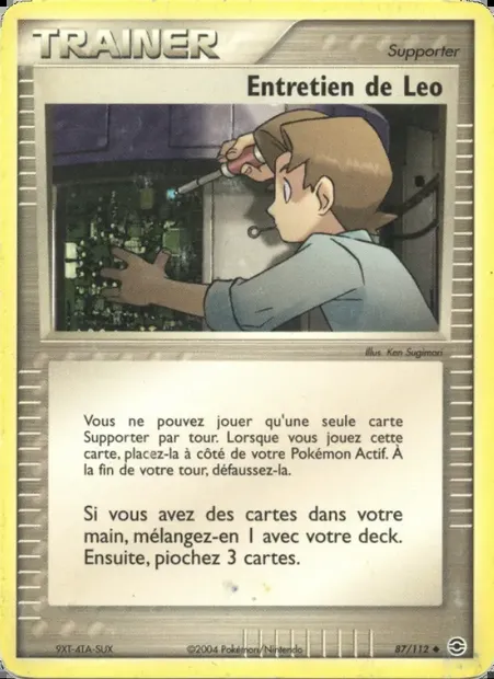 Entretien de Leo, carte Pokémon RG 87 — extension EX Rouge Feu & Vert Feuille