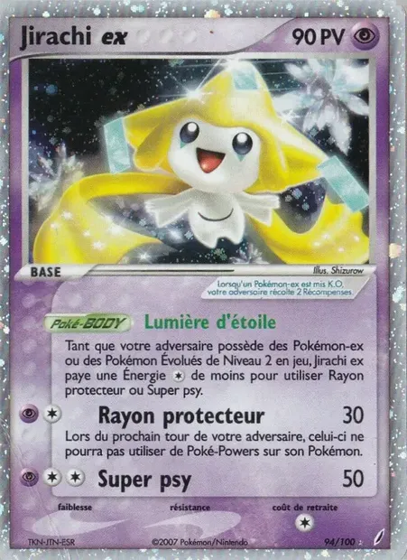 Jirachi ex, carte Pokémon CG 94 — extension EX Gardiens de Cristal
