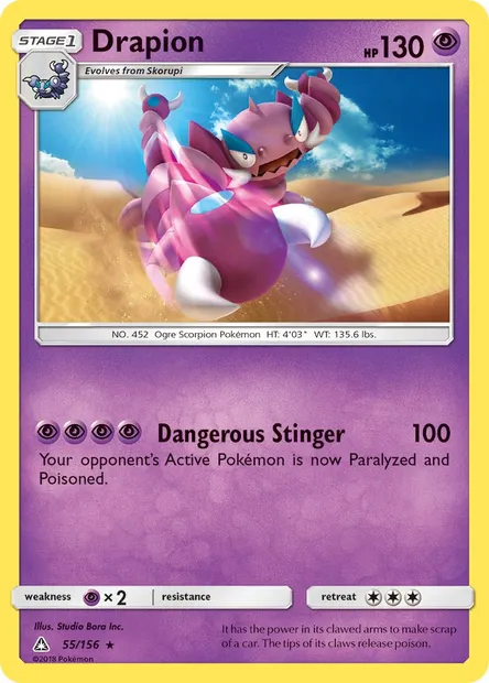 Drapion, Pokémon card UPR 55 — Ultra Prism set