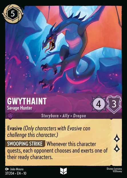 Gwythaint - Savage Hunter, Disney Lorcana card CH10-037 — Whispers in the Well set