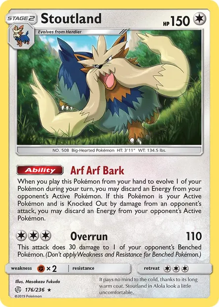 Stoutland, Pokémon card CEC 176 — Cosmic Eclipse set