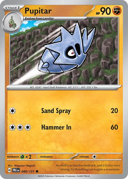 Pupitar, Pokémon card PRE 048 — Prismatic Evolutions set