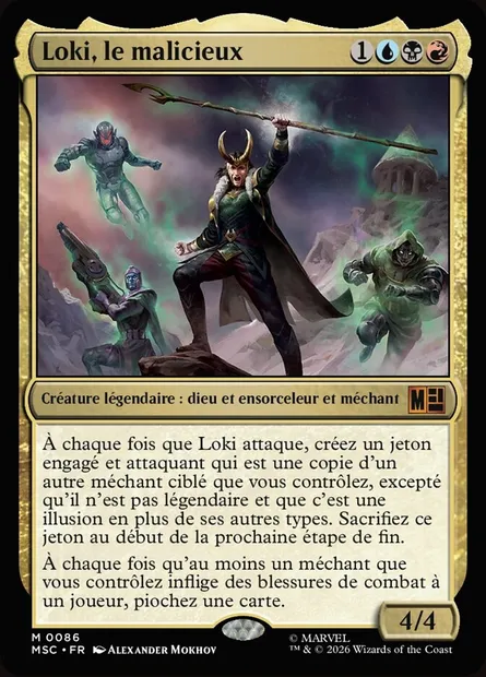 Loki, le malicieux, carte Magic MSC 86 — extension Marvel Super Heroes Commander