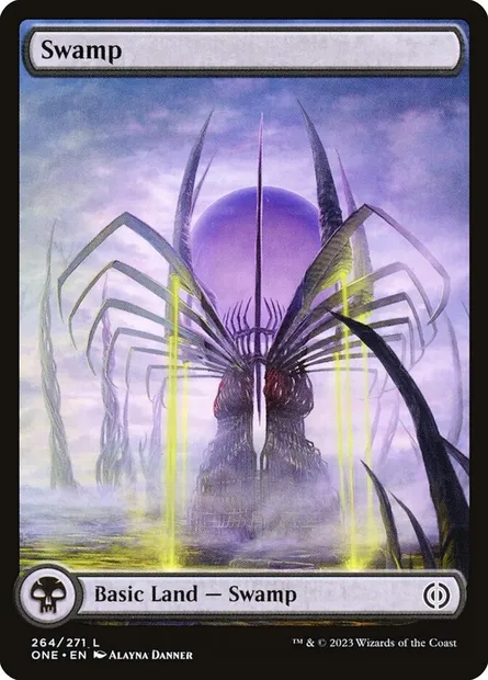 Swamp, Magic card ONE 264 — Phyrexia: All Will Be One set