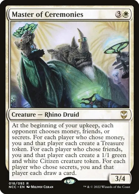 Master of Ceremonies, Magic card NCC 18 — New Capenna Commander set
