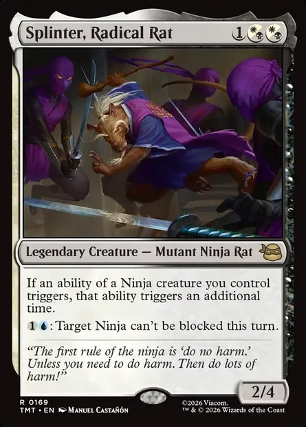 Splinter, Radical Rat, Magic card TMT 169 — Teenage Mutant Ninja Turtles set