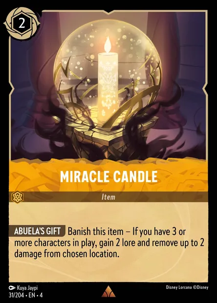 Miracle Candle, Disney Lorcana card CH4-031 — Ursula's Return set