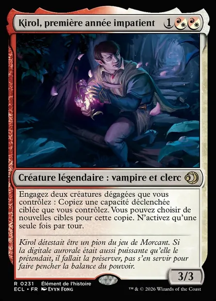 Kirol, première année impatient, carte Magic ECL 231 — extension Lorwyn Eclipsed