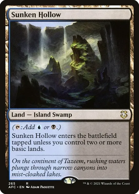 Sunken Hollow, Magic card AFC 265 — Forgotten Realms Commander set