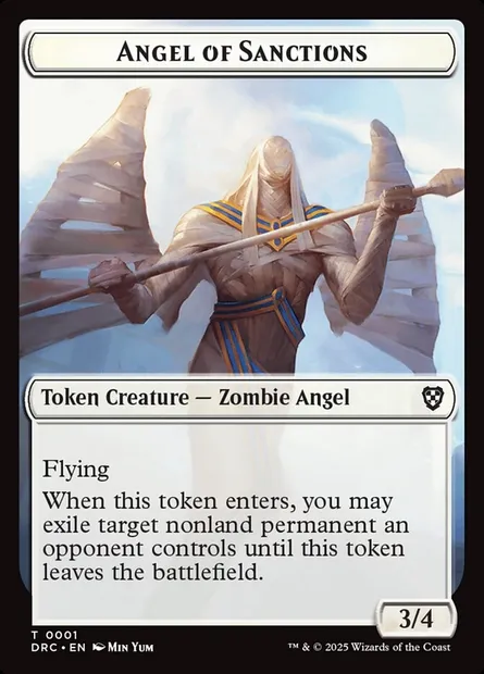 Ange des condamnations, carte Magic TDRC 1 — extension Aetherdrift Commander Tokens