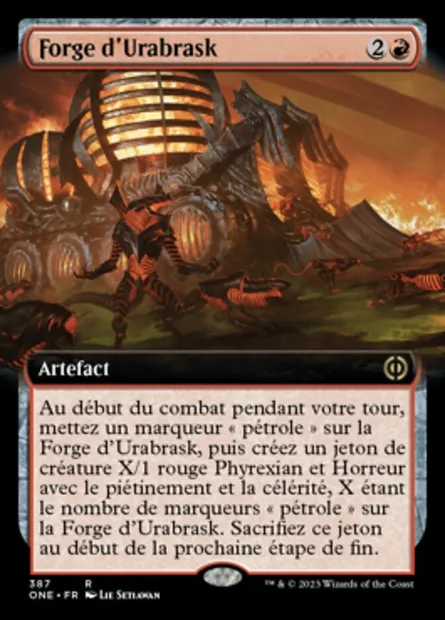 Forge d'Urabrask, carte Magic ONE 387 — extension Tous Phyrexians