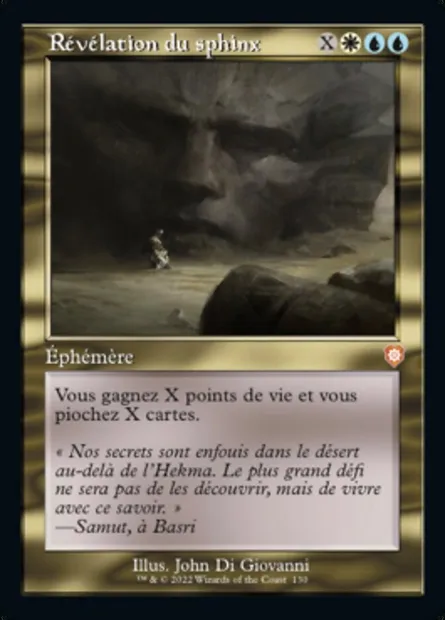 Révélation du sphinx, carte Magic BRC 130 — extension The Brothers' War Commander
