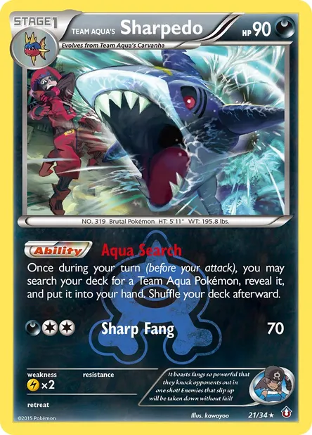 Team Aqua's Sharpedo, Pokémon card DCR 21 — Double Crisis set