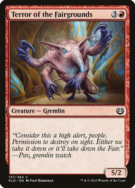 Terror of the Fairgrounds, Magic card KLD 137 — Kaladesh set