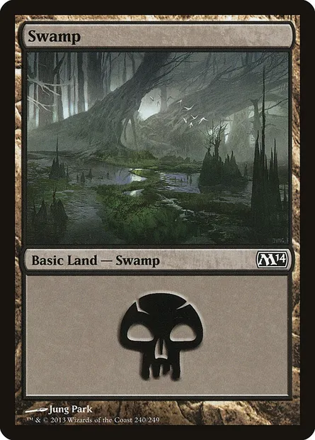 Swamp, Magic card M14 240 — Magic 2014 set