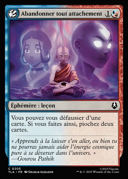 Abandonner tout attachement, carte Magic TLA 205 — extension Avatar: The Last Airbender