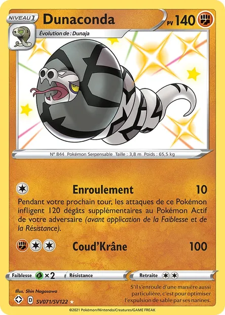 Dunaconda, carte Pokémon SHF SV071 — extension Destinées Radieuses