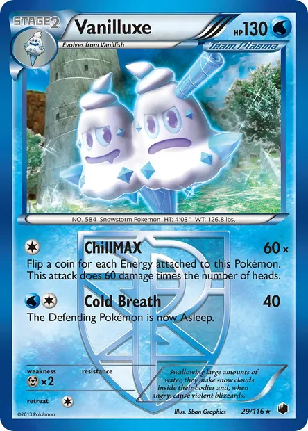Vanilluxe, Pokémon card PLF 29 — Plasma Freeze set