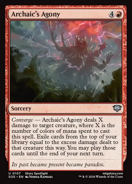Archaic's Agony, Magic card SOS 107 — Secrets of Strixhaven set