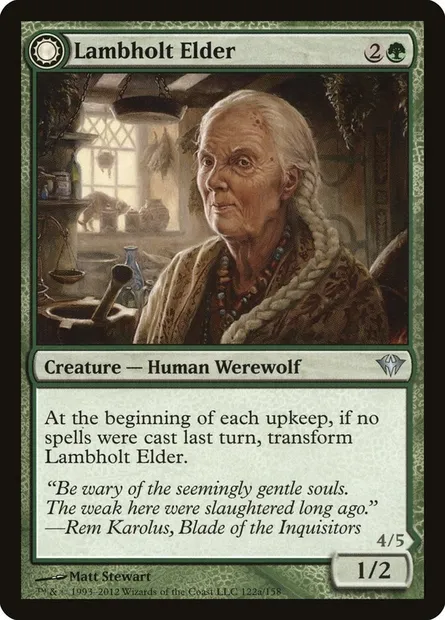 Lambholt Elder // Silverpelt Werewolf, Magic card DKA 122 — Dark Ascension set