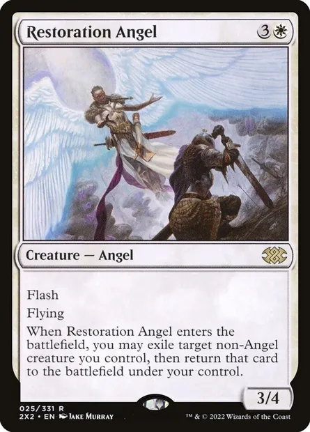 Restoration Angel, Magic card 2X2 25 — Double Masters 2022 set