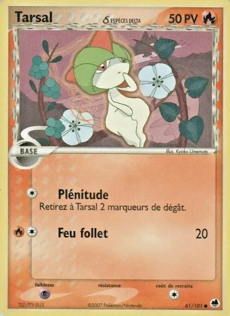 Tarsal δ, carte Pokémon DF 61 — extension EX Île des Dragons