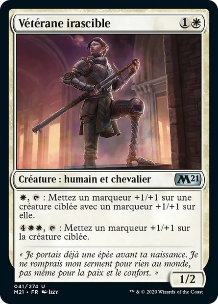 Vétérane irascible, carte Magic M21 41 — extension Core Set 2021
