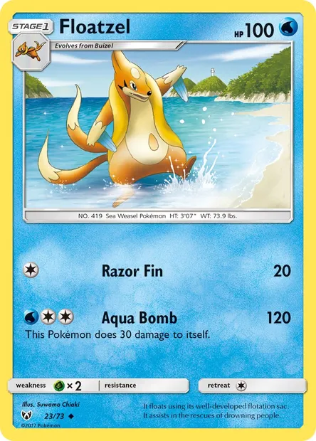Floatzel, Pokémon card SLG 23 — Shining Legends set