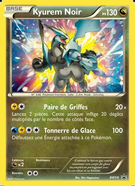 Kyurem Noir, carte Pokémon BW 58 — extension Promo BW