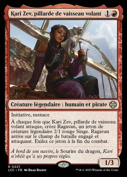 Kari Zev, pillarde de vaisseau volant, carte Magic LCC 227 — extension The Lost Caverns of Ixalan Commander