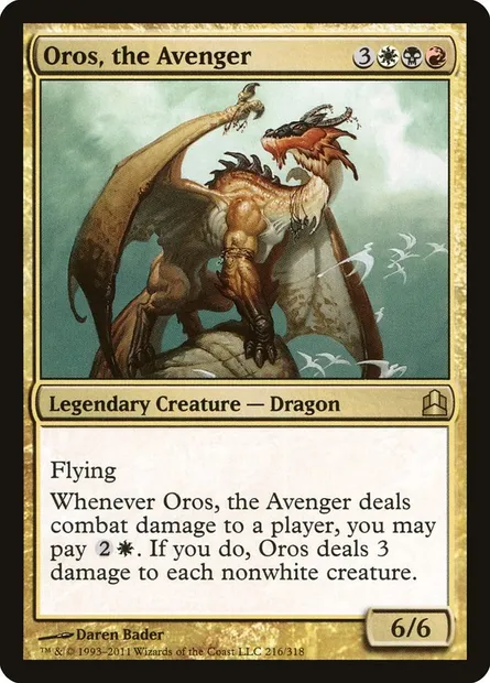 Oros, the Avenger, Magic card CMD 216 — Commander 2011 set
