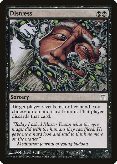 Détresse, carte Magic CHK 111 — extension Guerriers de Kamigawa