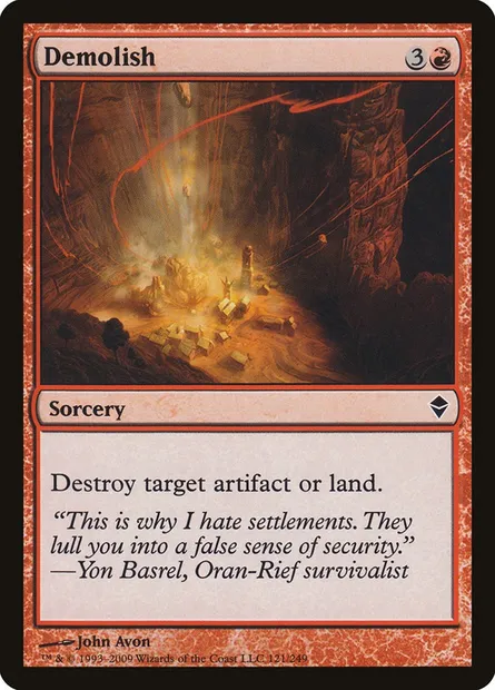 Demolish, Magic card ZEN 121 — Zendikar set