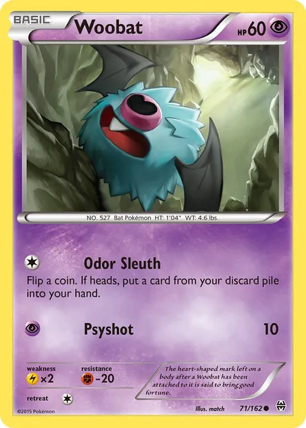 Woobat, Pokémon card BKT 71 — BREAKthrough set