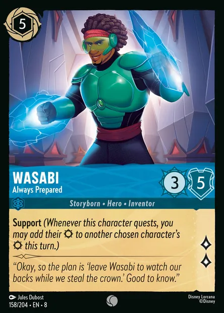 Wasabi - Always Prepared, Disney Lorcana card CH8-158 — The Reign of Jafar set