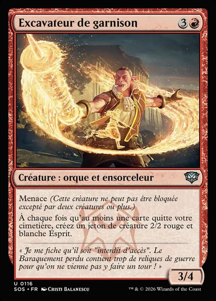Excavateur de garnison, carte Magic SOS 116 — extension Secrets of Strixhaven