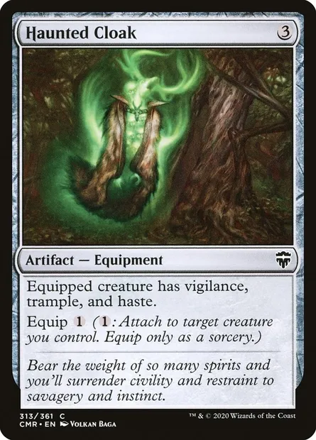 Haunted Cloak, Magic card CMR 313 — Commander Legends set