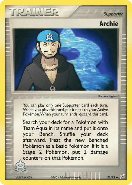 Archie, Pokémon card MA 71 — Team Magma vs Team Aqua set