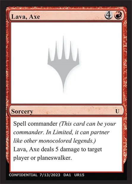 Lava, Axe, Magic card UNK UR15 — Unknown Event set