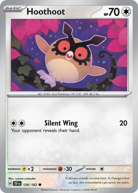 Hoothoot, Pokémon card TEF 126 — Temporal Forces set