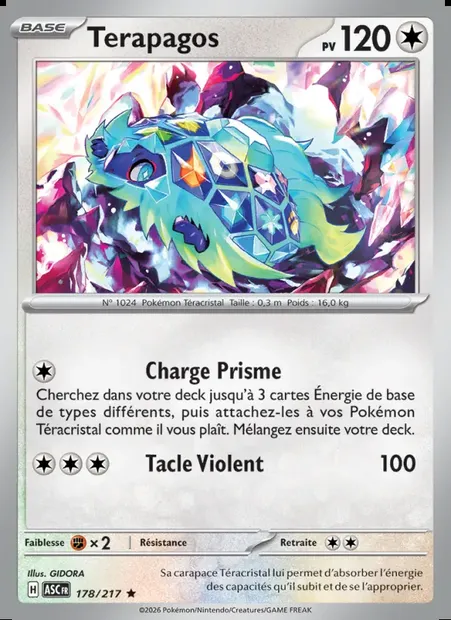 Terapagos, carte Pokémon ASC 178 — extension Héros Transcendants