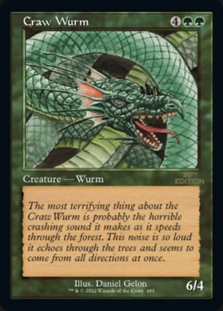 Craw Wurm, Magic card 30A 483 — 30th Anniversary Edition set