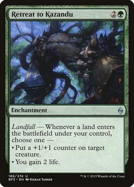 Retreat to Kazandu, Magic card BFZ 186 — Battle for Zendikar set