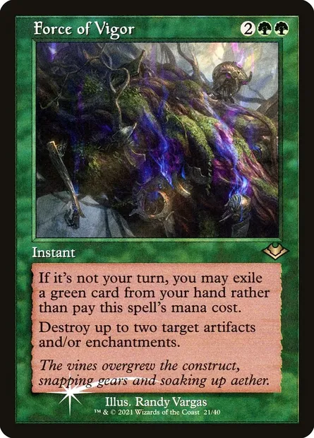Force of Vigor, Magic card H1R 21 — Modern Horizons 1 Timeshifts set