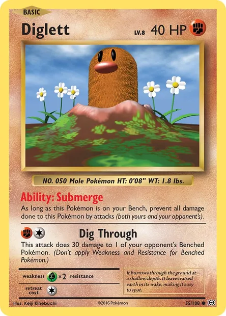 Diglett, Pokémon card EVO 55 — Evolutions set