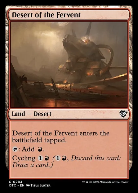 Desert of the Fervent, Magic card OTC 284 — Outlaws of Thunder Junction Commander set
