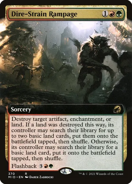 Dire-Strain Rampage, Magic card MID 370 — Innistrad: Midnight Hunt set