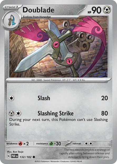 Doublade, Pokémon card PAR 132 — Paradox Rift set