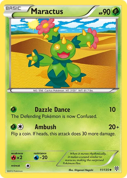 Maractus, Pokémon card PLS 11 — Plasma Storm set